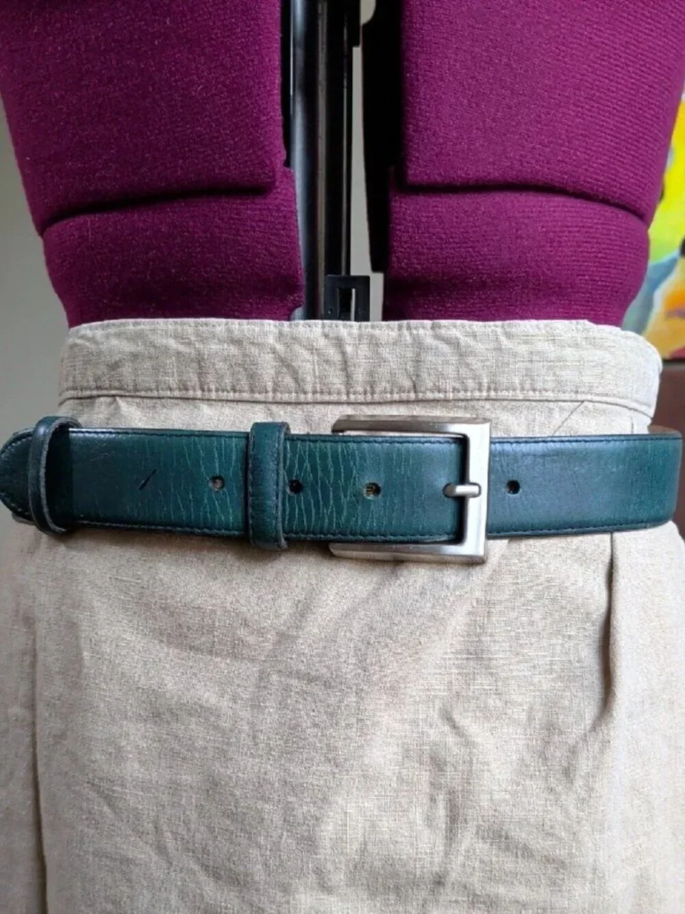 Di Pollini Teal Leather Belt